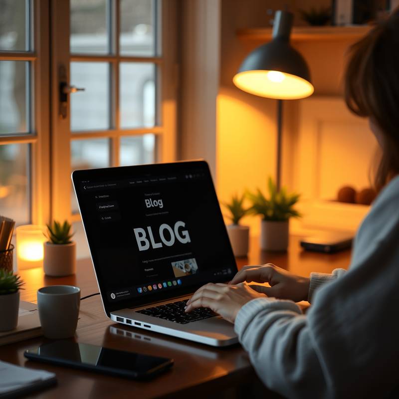 En person der opsætter en blog